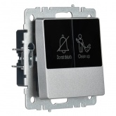 Кнопка звонка с индикацией для отелей ИЭК BRITE 10А алюминий (ВС10-1-9-БрА)