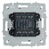 Выключатель 2-клавишный ИЭК BRITE с индикацией для отелей 10А алюминий (ВС10-2-9-БрА)