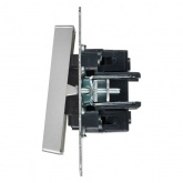 Выключатель 2-клавишный ИЭК BRITE с индикацией для отелей 10А алюминий (ВС10-2-9-БрА)