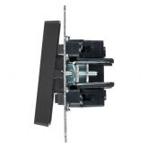 Выключатель 2-клавишный ИЭК BRITE с индикацией для отелей 10А черный (ВС10-2-9-БрЧ)