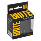 Выключатель 2-клавишный ИЭК BRITE с индикацией для отелей 10А черный (ВС10-2-9-БрЧ)