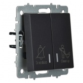 Выключатель 2-клавишный ИЭК BRITE с индикацией для отелей 10А черный (ВС10-2-9-БрЧ)