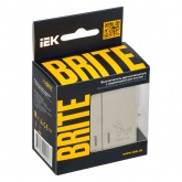 Выключатель 2-клавишный ИЭК BRITE с индикацией для отелей 10А бежевый (ВС10-2-9-БрКр)