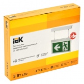 Светильник эвакуационный ИЭК ССА3002 подвесной двусторонний сменный знак 3 часа 3W