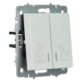 Выключатель 2-клавишный ИЭК BRITE с индикацией для отелей 10А жемчуг (ВС10-2-9-БрЖ)