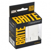 Выключатель 2-клавишный ИЭК BRITE с индикацией для отелей 10А жемчуг (ВС10-2-9-БрЖ)