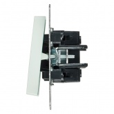 Выключатель 2-клавишный ИЭК BRITE с индикацией для отелей 10А жемчуг (ВС10-2-9-БрЖ)