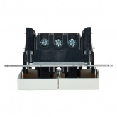 Выключатель 2-клавишный ИЭК BRITE с индикацией для отелей 10А жемчуг (ВС10-2-9-БрЖ)