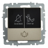 Кнопка звонка с индикацией для отелей ИЭК BRITE 10А шампань (ВС10-1-9-БрШ)