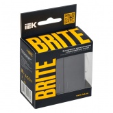 Выключатель 2-клавишный ИЭК BRITE с индикацией для отелей 10А графит (ВС10-2-9-БрГ)