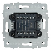 Выключатель 2-клавишный ИЭК BRITE с индикацией для отелей 10А графит (ВС10-2-9-БрГ)