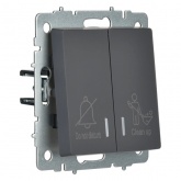 Выключатель 2-клавишный ИЭК BRITE с индикацией для отелей 10А графит (ВС10-2-9-БрГ)