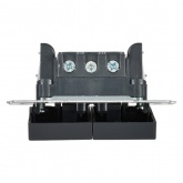 Выключатель 2-клавишный ИЭК BRITE с индикацией для отелей 10А графит (ВС10-2-9-БрГ)