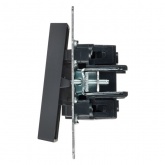 Выключатель 2-клавишный ИЭК BRITE с индикацией для отелей 10А графит (ВС10-2-9-БрГ)