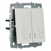 Выключатель 2-клавишный ИЭК BRITE с индикацией для отелей 10А белый (ВС10-2-9-БрБ)