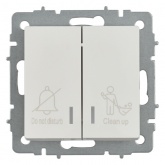 Выключатель 2-клавишный ИЭК BRITE с индикацией для отелей 10А белый (ВС10-2-9-БрБ)