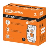 Устройство защитного отключения TDM ВД1-63S 2Р 50А 100мА тип АС селективное