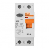 Устройство защитного отключения TDM ВД1-63S 2Р 50А 100мА тип АС селективное