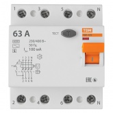 Устройство защитного отключения TDM ВД1-63S 4Р 63А 100мА тип АС селективное