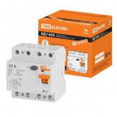 Устройство защитного отключения TDM ВД1-63S 4Р 63А 100мА тип АС селективное