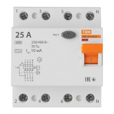Устройство защитного отключения TDM ВД1-63 4Р 25А 10мА тип А