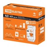 Устройство защитного отключения TDM ВД1-63 2Р 50А 30мА тип А