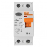 Устройство защитного отключения TDM ВД1-63 2Р 40А 30мА тип А