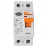 Устройство защитного отключения TDM ВД1-63 2Р 32А 30мА тип А