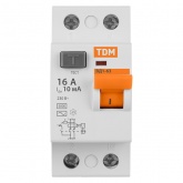 Устройство защитного отключения TDM ВД1-63 2Р 16А 10мА тип АС