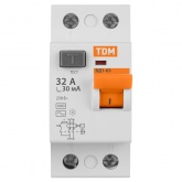 Устройство защитного отключения TDM ВД1-63 2Р 32А 30мА тип АС