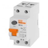 Устройство защитного отключения TDM ВД1-63 2Р 80А 30мА тип АС