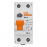 Устройство защитного отключения TDM ВД1-63 2Р 80А 100мА тип АС