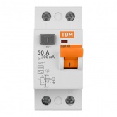 Устройство защитного отключения TDM ВД1-63 2Р 50А 300мА тип АС