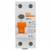 Устройство защитного отключения TDM ВД1-63 2Р 80А 300мА тип АС