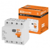 Устройство защитного отключения TDM ВД1-63 4Р 25А 10мА тип АС