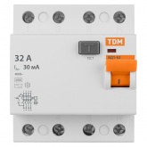 Устройство защитного отключения TDM ВД1-63 4Р 32А 30мА тип АС