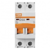 Автоматический выключатель TDM ВА47-29 2Р 50А 4,5кА характеристика D (автомат электрический)
