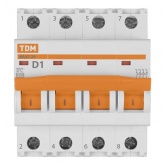 Автоматический выключатель TDM ВА47-29 4Р 1А 4,5кА характеристика D (автомат электрический)