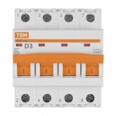 Автоматический выключатель TDM ВА47-29 4Р 3А 4,5кА характеристика D (автомат электрический)
