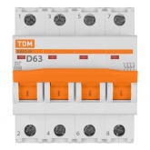 Автоматический выключатель TDM ВА47-29 4Р 63А 4,5кА характеристика D (автомат электрический)