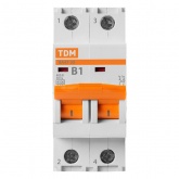 Автоматический выключатель TDM ВА47-29 2Р 1А 4,5кА характеристика В (автомат электрический)