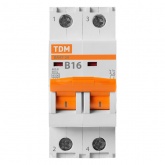 Автоматический выключатель TDM ВА47-29 2Р 16А 4,5кА характеристика В (автомат электрический)
