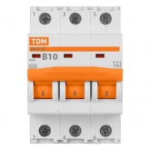 Автоматический выключатель TDM ВА47-29 3Р 10А 4,5кА характеристика В (автомат электрический)