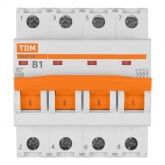 Автоматический выключатель TDM ВА47-29 4Р 1А 4,5кА характеристика В (автомат электрический)
