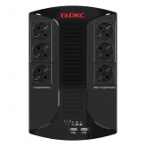 ИБП ДКС Info линейно-интерактивный 600ВА/360Вт 7Ач Schuko 6шт зарядка USB-A 2шт RJ11