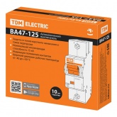 Автоматический выключатель TDM ВА47-125 1Р 125А 15кА характеристика С (автомат электрический)