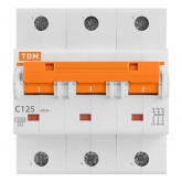 Автоматический выключатель TDM ВА47-125 3Р 125А 15кА характеристика С (автомат электрический)