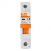 Автоматический выключатель постоянного тока TDM ВА47-60DC 1P 4А 6кА характеристика С 220В (автомат электрический)