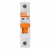 Автоматический выключатель постоянного тока TDM ВА47-60DC 1P 6А 6кА характеристика С 220В (автомат электрический)