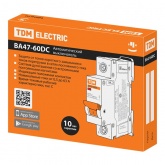 Автоматический выключатель постоянного тока TDM ВА47-60DC 1P 10А 6кА характеристика С 220В (автомат электрический)